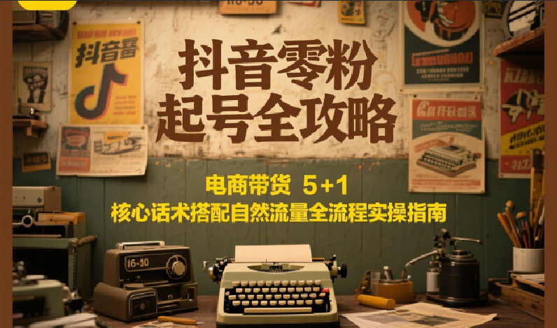 抖音零粉起号全攻略：电商带货 5+1 核心话术搭配自然流量全流程实操指南-贝贝云网创
