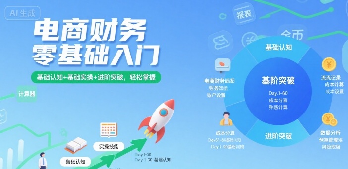 电商财务零基础入门，基础认知+基础实操+进阶突破，轻松掌握-贝贝云网创