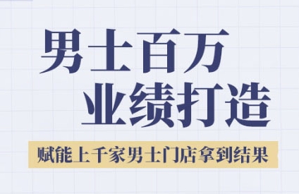 2025男士美业百万业绩打造，赋能上千家男士门店拿到结果-贝贝云网创