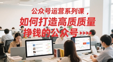 公众号运营系列课，如何打造高质量挣钱的公众号-贝贝云网创