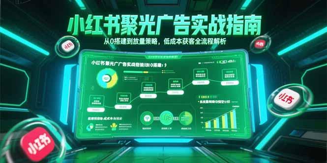 小红书聚光广告实战指南，从0搭建到放量策略，低成本获客全流程解析-贝贝云网创