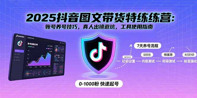 2025抖音图文带货特练营：账号养号技巧，真人出镜避坑，工具使用指南-贝贝云网创