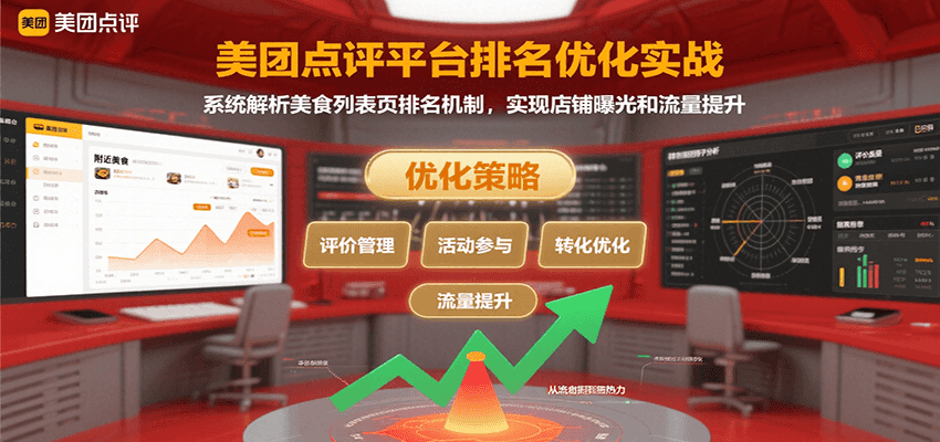 美团点评平台排名优化实战，系统解析美食列表页排名机制，实现店铺曝光和流量提升-贝贝云网创