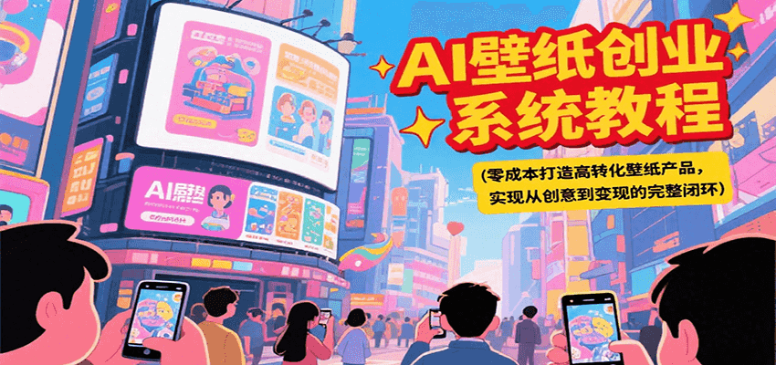 AI壁纸创业系统教程，零成本打造高转化壁纸产品，实现从创意到变现的完整闭环-贝贝云网创