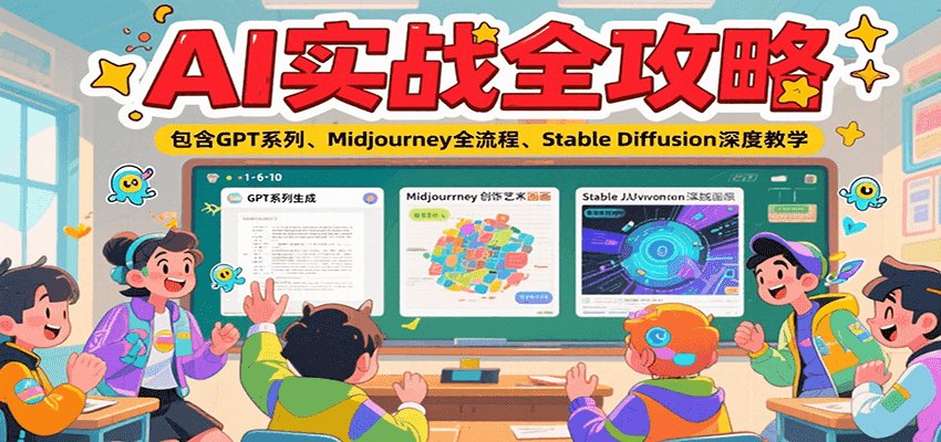 AI实战全攻略，包含GPT系列、Midjourney全流程、Stable Diffusion深度教学-贝贝云网创