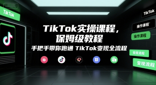 TikTok实操课程，保姆级教程，手把手带你跑通TikTok变现全流程-贝贝云网创