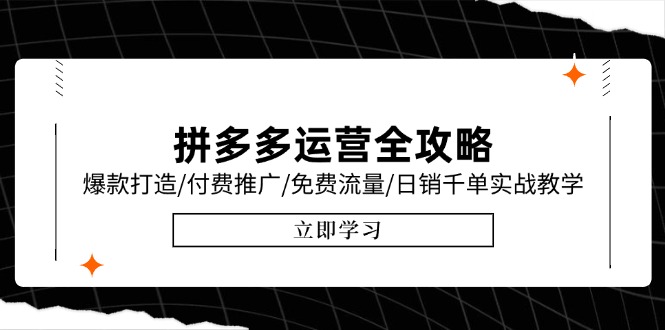 拼多多运营全攻略，爆款打造/付费推广/免费流量/日销千单实战教学/6月更新-贝贝云网创
