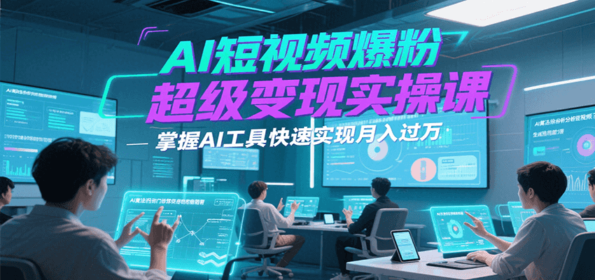 AI短视频爆粉超级变现实操课，掌握AI工具快速实现月入过万-贝贝云网创