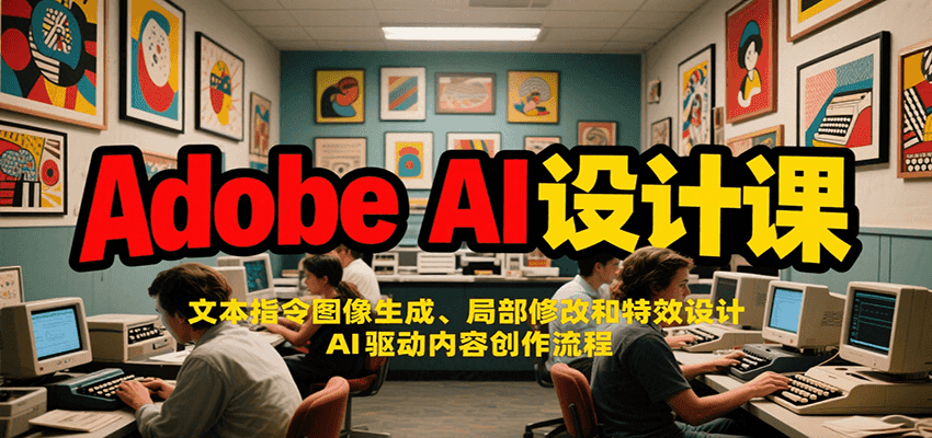 Adobe AI设计课：文本指令图像生成、局部修改和特效设计，AI驱动内容创作流程-贝贝云网创