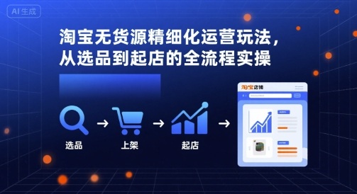 淘宝无货源精细化运营玩法，从选品到起店的全流程实操-贝贝云网创