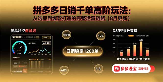 拼多多日销千单高阶玩法：从选品到爆款打造的完整运营链路(8月更新-贝贝云网创